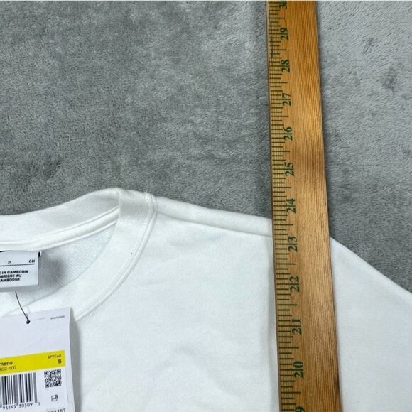 Nike Womens White Sweatshirt Logo Crewneck Small *flaw* d0973 - Picture 4 of 9